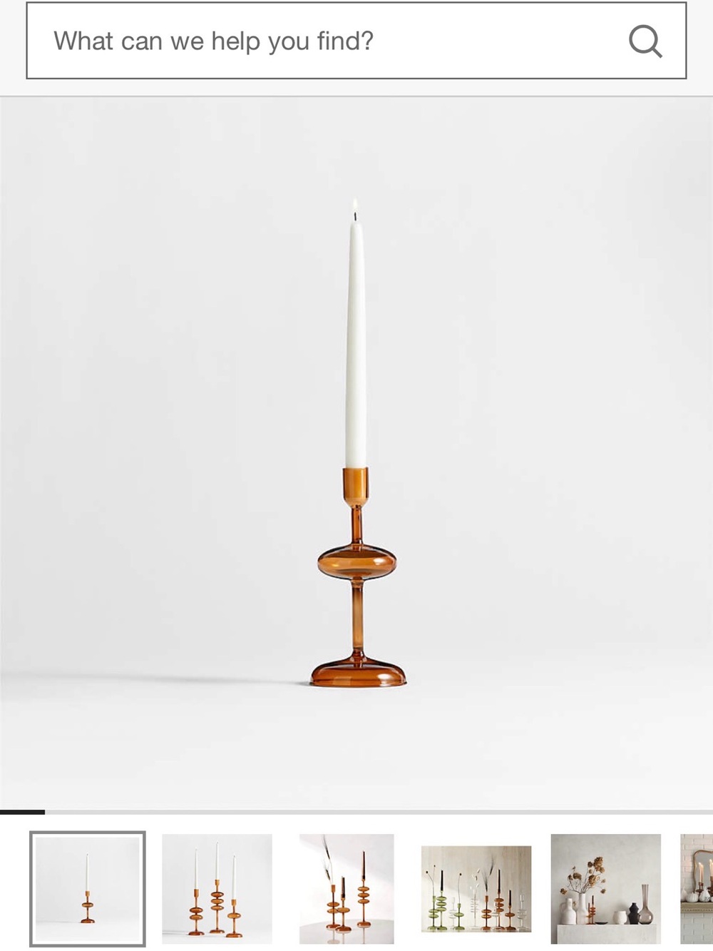Crate&Barrel Amber Glass Candlesticks